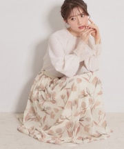 【洗える】チューリップ柄スカート