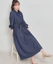 【洗える】ロゴエンブロ シャツワンピース