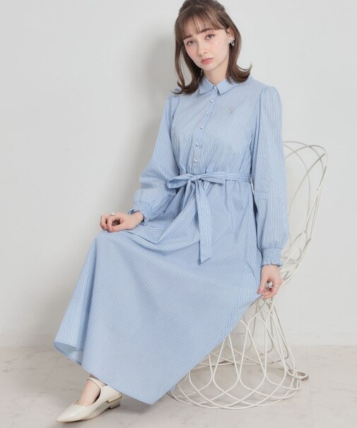 【洗える】ロゴエンブロ シャツワンピース