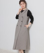 【通勤】リネンライク ジレにもなるジャンスカ