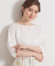 【接触冷感・UVカット】60シルケット エンブロドルマントップス