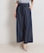 【洗える・S-LL】マリン風アソート釦 シャンブレーワイドパンツ