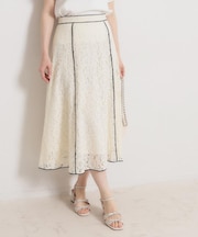 【洗える】コードフラワーレース スカート