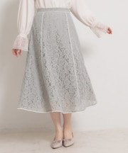 【洗える】コードフラワーレース スカート