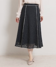 【洗える】コードフラワーレース スカート