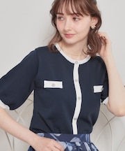 【洗える・着映え】ビジューボタン カーディガン