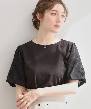 【接触冷感・UVカット・洗える】バルーンスリーブ トップス