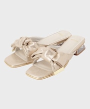 リボンクリアヒールサンダル