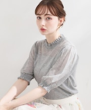 LEVITAシャーリングニットトップス