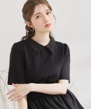 【UVカット・接触冷感・洗える】襟レース トップス