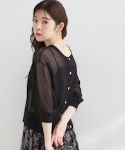 【前後2WAY・洗える】愛され5分袖カーディガン