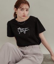 【接触冷感・UVカット・洗える】リボン ロゴTシャツ