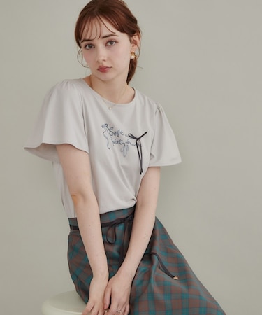 【接触冷感・UVカット・洗える】リボン ロゴTシャツ
