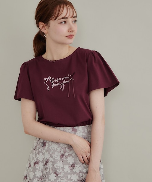 【接触冷感・UVカット・洗える】リボン ロゴTシャツ