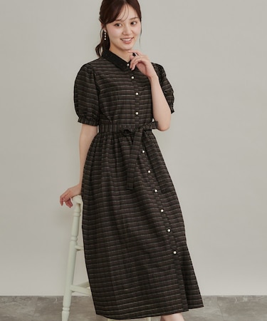 大人の甘辛バランス チェック柄ワンピース