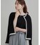 【立体編みが上品・アンサンブル可】ラメ配色 ケーブルカーディガン