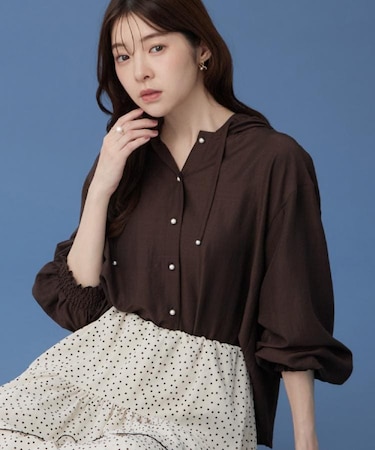 【大人可愛い】愛されフーディーシャツ