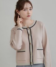 【一枚で主役級】配色総針スカラカーディガン
