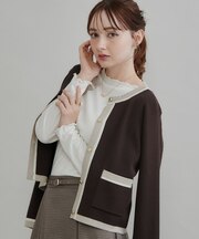 【一枚で主役級】配色総針スカラカーディガン