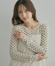 フロッキードットチュールトップス