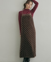 ベロア刺繍キャミワンピース