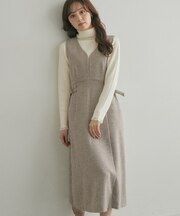 【品よく大人フェミニン】ツイード千鳥柄ジャンスカ