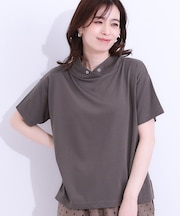 【高レビュー/ひんやり/UV】アウトスタイルもサマになる さらさら抜け襟Tシャツ