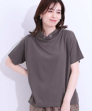 【高レビュー/ひんやり/UV】アウトスタイルもサマになる さらさら抜け襟Tシャツ
