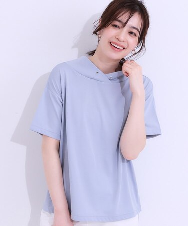 【高レビュー/ひんやり/UV】アウトスタイルもサマになる さらさら抜け襟Tシャツ