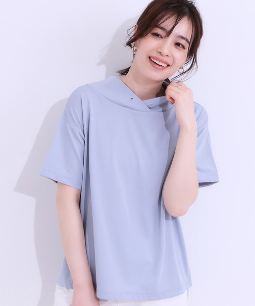 【高レビュー/ひんやり/UV】アウトスタイルもサマになる さらさら抜け襟Tシャツ