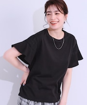 【ひんやり/プチプラ】女性らしさ溢れる お袖シアーフリルトップス