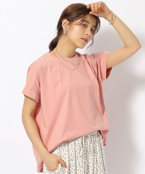【洗える/UV】お袖ロールアップゆるTシャツ