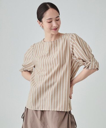 【洗える/イージーケア】腕周りがキレイに見える 5分袖ブラウス