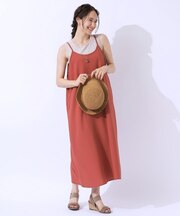 【洗える】着丈が調節できる 楊柳キャミワンピース