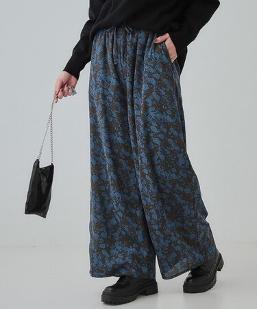 【あったか】裏フリース 柄アソートイージーパンツ