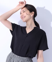 【洗える/プチプラ/無理せずキレイ】女性らしく好印象 スキッパーブラウス