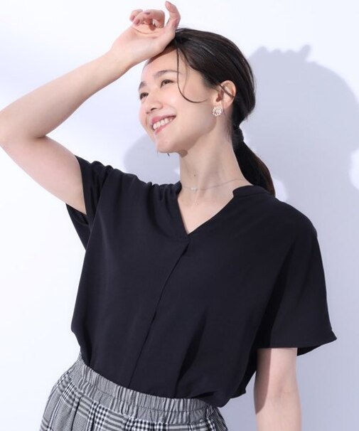 【洗える/プチプラ/無理せずキレイ】女性らしく好印象 スキッパーブラウス