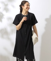 【洗える】ふんわり さらさら コットンシフォン シャツワンピース