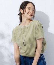 配色ステッチでこなれ見え ドルマンスリーブゆるTシャツ