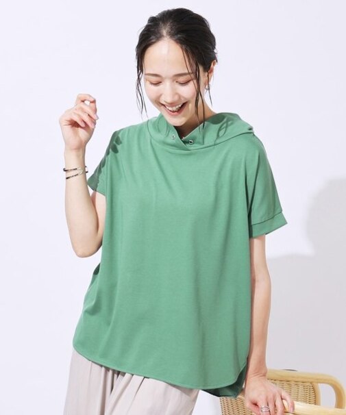 【高レビュー/UV】さらりと大人カジュアルな装いに 抜け襟Tシャツ
