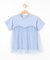 【110-140cm】チュールドッキング半袖Tシャツ