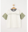 【110-140cm】異素材ミックス お袖切替Tシャツ