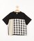 【110-140cm】チェック切替 配色Tシャツ