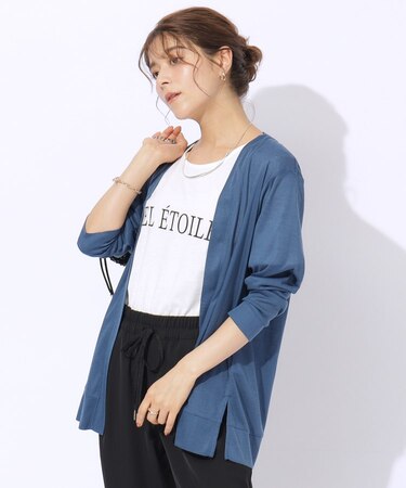 【2点セット】半袖ロゴTシャツ+カーディガン