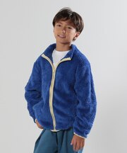 【110-140cm/洗える/男女兼用】さらりと羽織れる パイピング ボアブルゾン