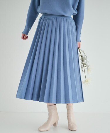 【高レビュー/洗える/セットアップ可】女性らしさ際立つ もちもちニットスカート