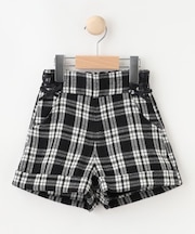 【110-140cm/セットアップ可】チェックサイドリボンショートパンツ