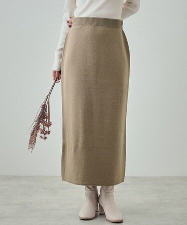 すっきりIライン ニットナロースカート