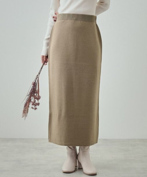 すっきりIライン ニットナロースカート
