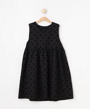 【100-140cm/プチセレ】フロッキードットワンピース